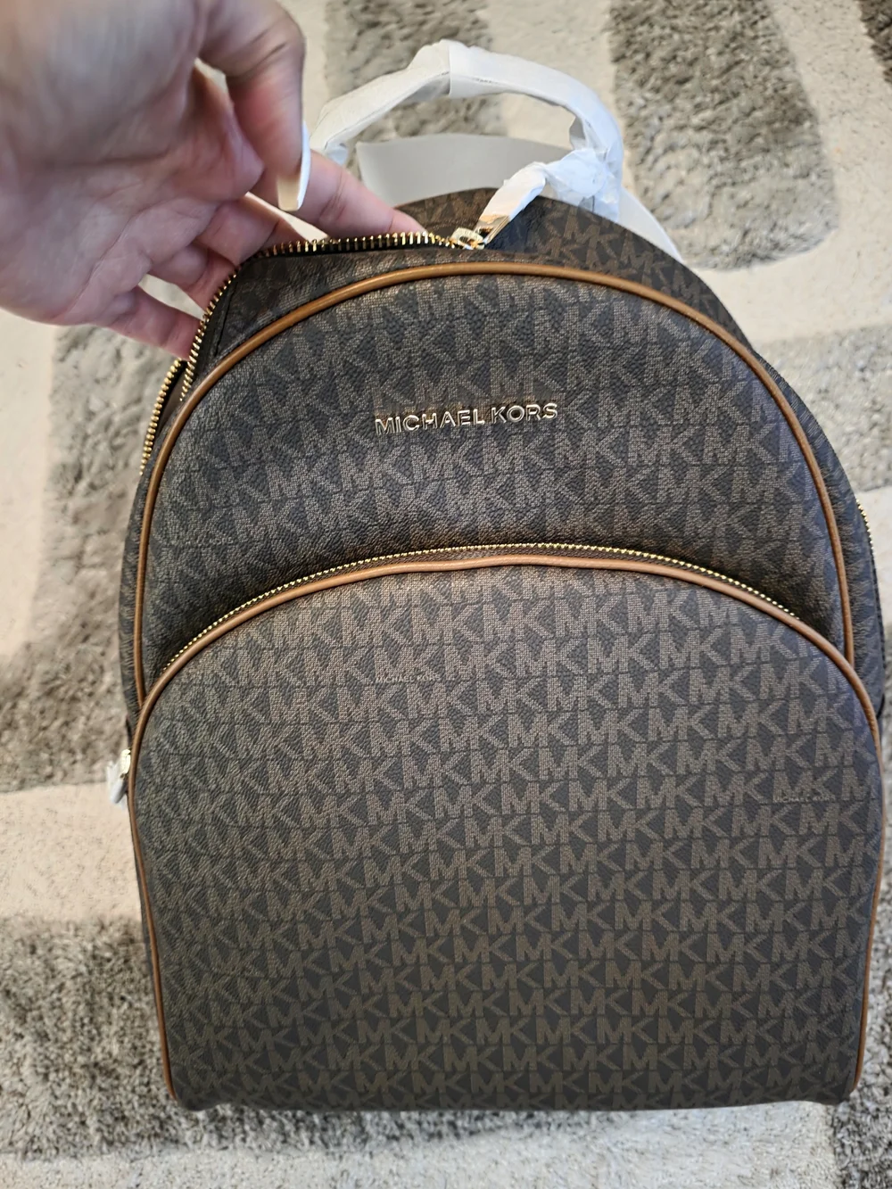 Michael Kors Brown Signature Backpack with Wallet - NWT